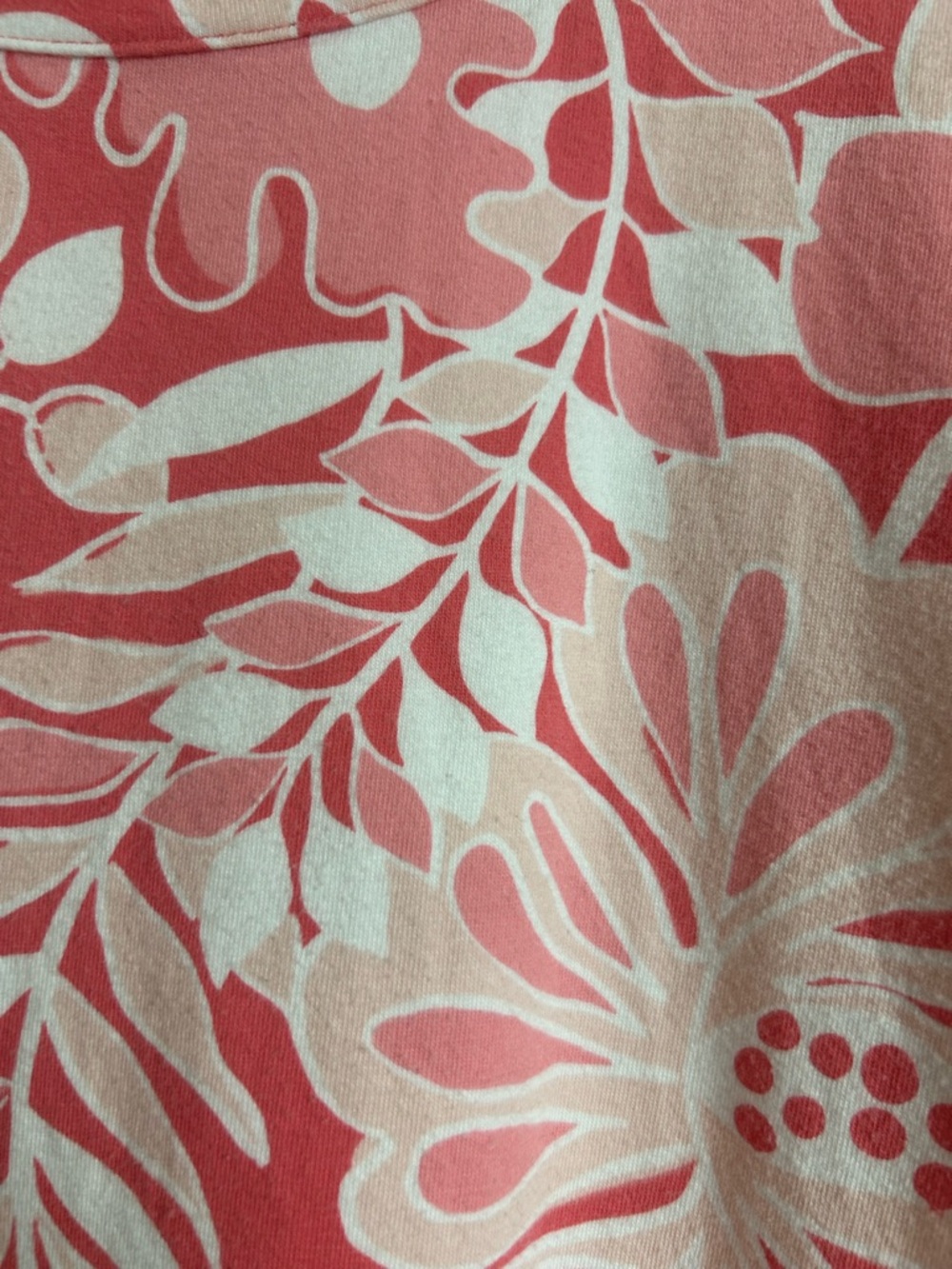 Talbots Top Women Sz L Pink Floral Cotton Tee Spring Lightweight Stretchy Casual - Picture 5 of 9